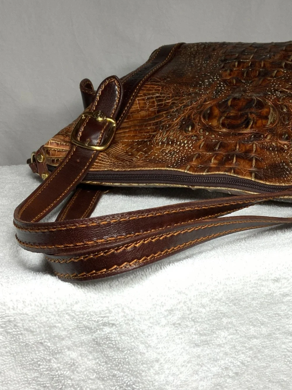 Marino Orlandi Large Croc Embossed Leather Purse - Picture 9 of 16